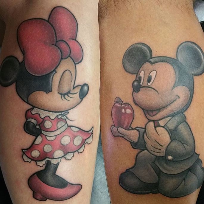 Tatuaż dla par - myszka Miki i Minnie