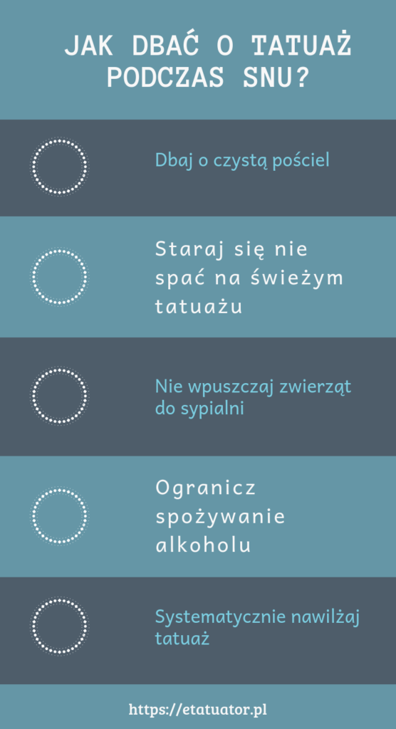 Jak dbać o tatuaż w nocy - infografika