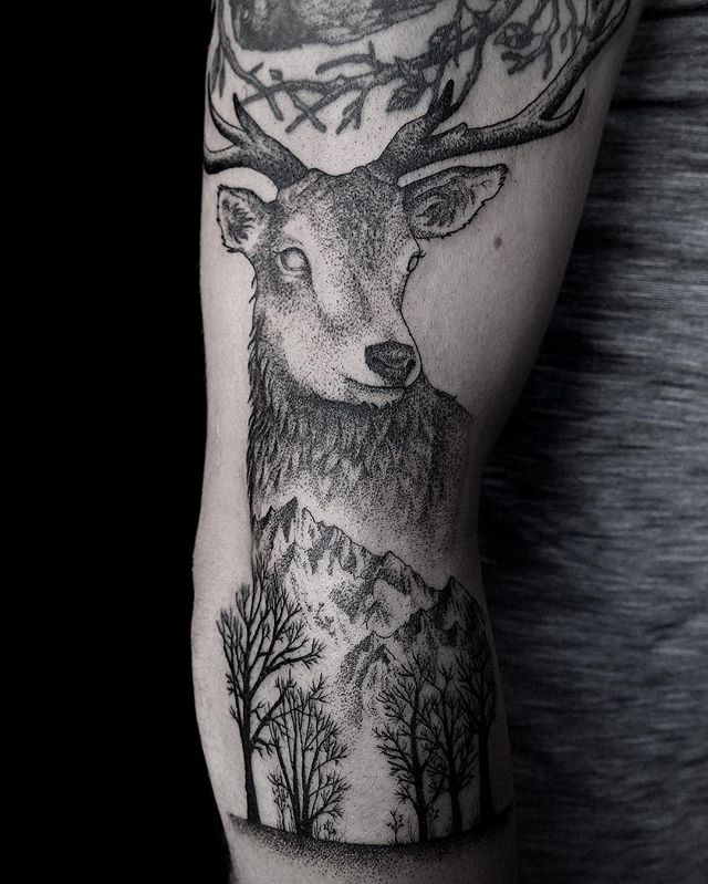 tatuaż jeleń