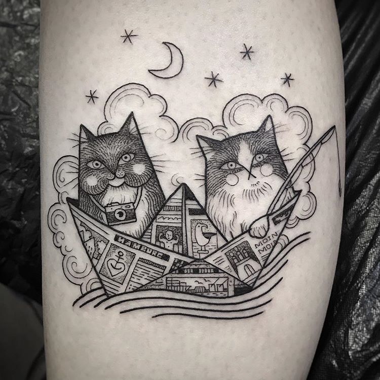 tatuaż kot